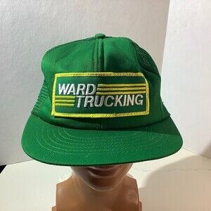 Vintage Ward Trucking Swingster Mesh Snapback Trucker Hat Green Made USA
